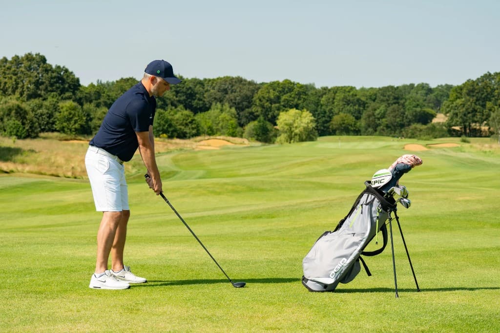Golfer on a Sefton Coast links fairway